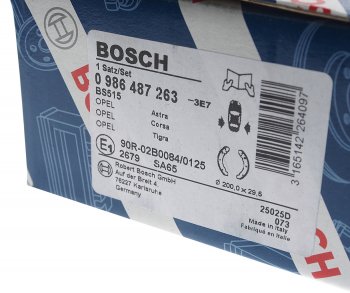 1 399 р. Колодки тормозные задние барабанные (4шт.) BOSCH Opel Corsa C (2000-2006)  с доставкой в г. Керчь. Увеличить фотографию 4