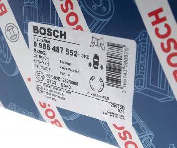 2 299 р. Колодки тормозные задние барабанные 4шт. BOSCH Peugeot Partner M49/M59 дорестайлинг (1997-2002)  с доставкой в г. Керчь. Увеличить фотографию 4
