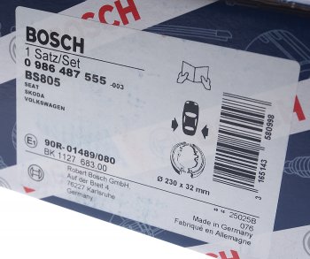 2 989 р. Колодки тормозные задние барабанные 4шт. BOSCH Volkswagen Caddy 9K,9U (1995-2003)  с доставкой в г. Керчь. Увеличить фотографию 4