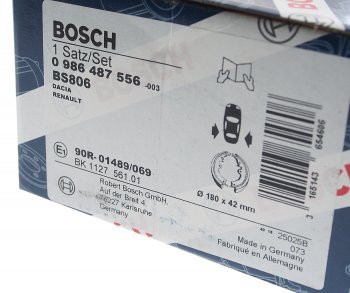 1 999 р. Колодки тормозные задние барабанные (4шт.) BOSCH Renault Logan 1 дорестайлинг (2004-2010)  с доставкой в г. Керчь. Увеличить фотографию 4