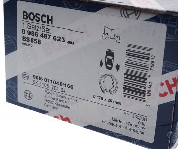 2 879 р. Колодки тормозные задние барабанные (4шт.) BOSCH Volvo S80 TS седан дорестайлинг (1998-2003)  с доставкой в г. Керчь. Увеличить фотографию 4