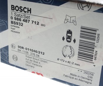 3 699 р. Колодки тормозные задние стояночного тормоза (4шт.) BOSCH Peugeot Boxer 250 (2006-2014)  с доставкой в г. Керчь. Увеличить фотографию 4