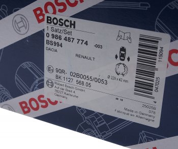 5 649 р. Колодки тормозные задние барабанные (4шт.) BOSCH Renault Duster HS рестайлинг (2015-2021)  с доставкой в г. Керчь. Увеличить фотографию 4