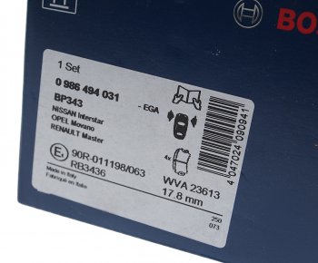 2 889 р. Колодки тормозные передние (4шт.) BOSCH Opel Movano A (1999-2010)  с доставкой в г. Керчь. Увеличить фотографию 3