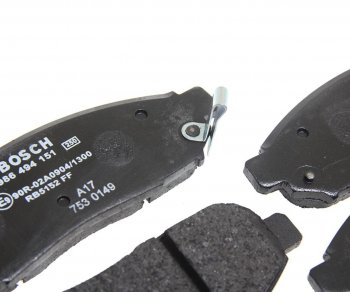 3 199 р. Колодки тормозные передние (4шт.) BOSCH Nissan Navara 2 D40 дорестайлинг (2004-2010)  с доставкой в г. Керчь. Увеличить фотографию 2