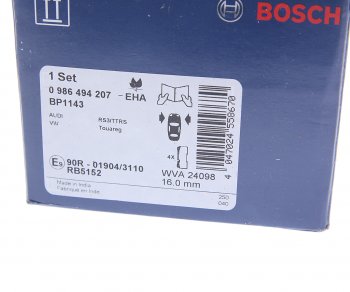 5 249 р. Колодки тормозные передние (4шт.) BOSCH Volkswagen Touareg GP рестайлинг (2006-2010)  с доставкой в г. Керчь. Увеличить фотографию 4