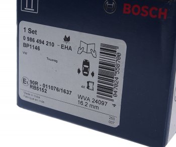 3 279 р. Колодки тормозные задние (4шт.) BOSCH Volkswagen Touareg GP рестайлинг (2006-2010)  с доставкой в г. Керчь. Увеличить фотографию 3