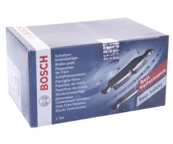 3 879 р. Колодки тормозные передние (4шт.) BOSCH Hyundai Santa Fe CM рестайлинг (2009-2012)  с доставкой в г. Керчь. Увеличить фотографию 3