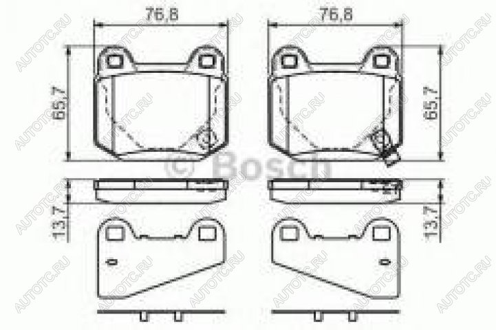 3 299 р. Колодки тормозные задние (4шт.) BOSCH Mitsubishi Lancer 9 CS седан 1-ый рестайлинг (2003-2005)  с доставкой в г. Керчь