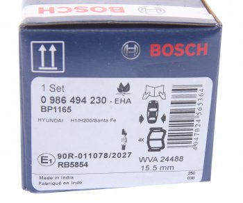 3 199 р. Колодки тормозные задние (4шт.) BOSCH Hyundai Starex/Grand Starex/H1 TQ дорестайлинг (2007-2013)  с доставкой в г. Керчь. Увеличить фотографию 4