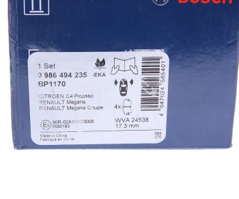 3 089 р. Колодки тормозные передние (4шт.) BOSCH Peugeot Partner B9 2-ой рестайлинг (2015-2018)  с доставкой в г. Керчь. Увеличить фотографию 4