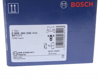 3 899 р. Колодки тормозные передние (4шт.) BOSCH Ford Transit цельнометаллический фургон (2006-2014)  с доставкой в г. Керчь. Увеличить фотографию 4