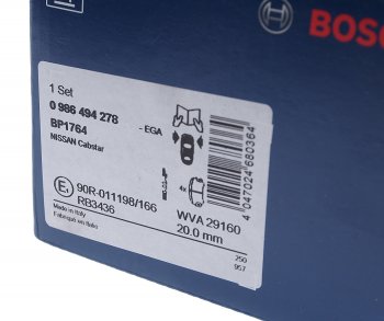 4 549 р. Колодки тормозные передние (4шт.) BOSCH Nissan Cabstar F24 (2007-2014)  с доставкой в г. Керчь. Увеличить фотографию 3