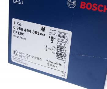 4 949 р. Колодки тормозные передние MКПП (4шт.) BOSCH Honda Accord 9 CR седан дорестайлинг (2013-2016)  с доставкой в г. Керчь. Увеличить фотографию 3