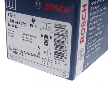 2 699 р. Колодки тормозные передние (4шт.) BOSCH Nissan Teana 1 J31 дорестайлинг (2003-2005)  с доставкой в г. Керчь. Увеличить фотографию 3