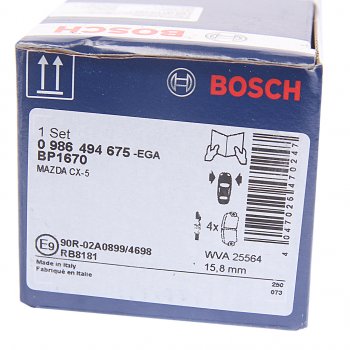 3 999 р. Колодки тормозные передние (4шт.) BOSCH Mazda CX-5 KE дорестайлинг (2011-2014)  с доставкой в г. Керчь. Увеличить фотографию 4