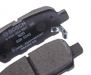 1 239 р. Колодки тормозные задние (4шт.) BOSCH Nissan X-trail 2 T31 рестайлинг (2010-2015)  с доставкой в г. Керчь. Увеличить фотографию 2