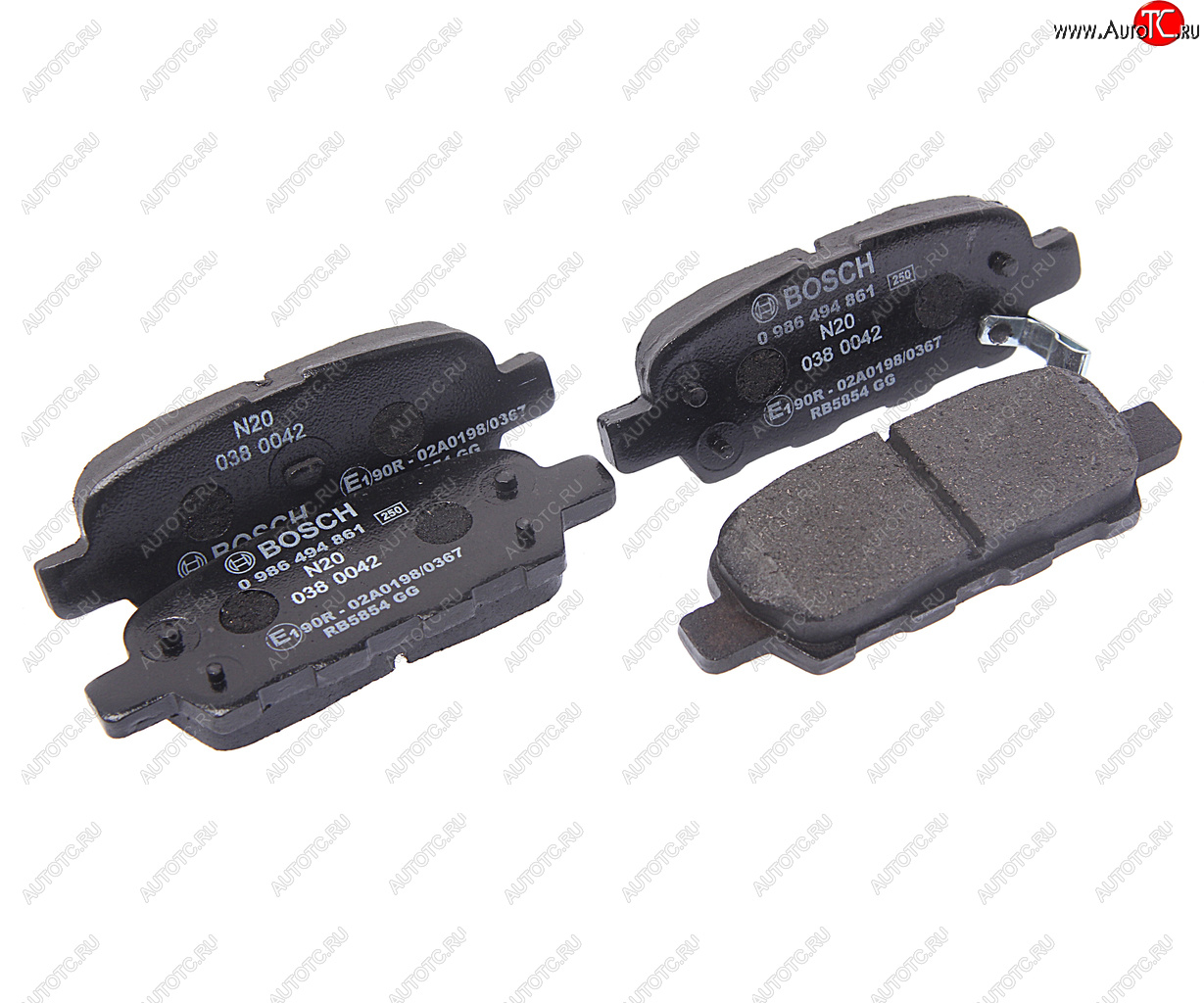 1 239 р. Колодки тормозные задние (4шт.) BOSCH Nissan X-trail 2 T31 рестайлинг (2010-2015)  с доставкой в г. Керчь