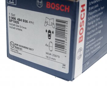 3 069 р. Колодки тормозные передние (4шт.) BOSCH Suzuki SX4 JYB, JYA хэтчбэк дорестайлинг (2013-2016)  с доставкой в г. Керчь. Увеличить фотографию 3