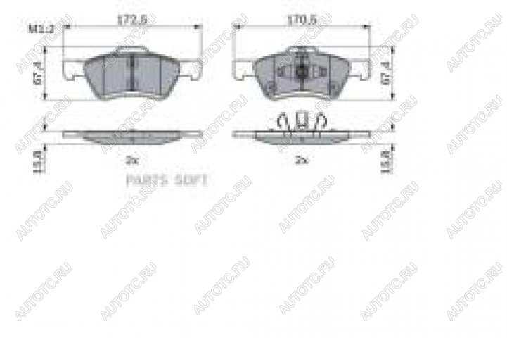 4 999 р. Колодки тормозные передние (4шт.) BOSCH Ford Maverick TM1 рестайлинг, 5 дв. (2004-2007)  с доставкой в г. Керчь