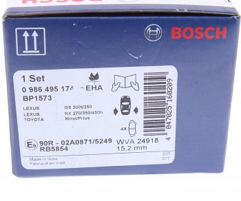 2 679 р. Колодки тормозные задние (4шт.) BOSCH Toyota Highlander XU50 рестайлинг (2016-2020)  с доставкой в г. Керчь. Увеличить фотографию 4