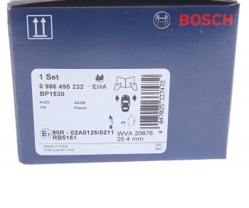 2 899 р. Колодки тормозные передние (4шт.) BOSCH Audi A4 B7 седан (2004-2008)  с доставкой в г. Керчь. Увеличить фотографию 4