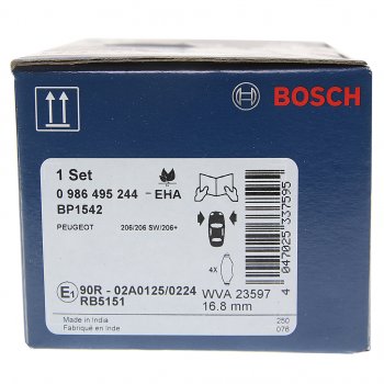 1 769 р. Колодки тормозные передние (4шт.) BOSCH Peugeot 206 универсал 2EK рестайлинг (2002-2006)  с доставкой в г. Керчь. Увеличить фотографию 3