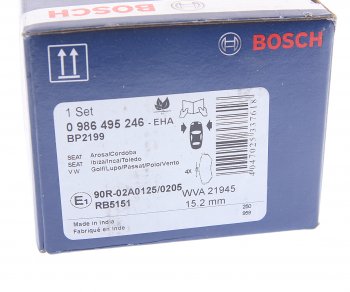 1 559 р. Колодки тормозные передние (4шт.) BOSCH Volkswagen Polo 9N1 хэтчбэк 5 дв. дорестайлинг (2001-2005)  с доставкой в г. Керчь. Увеличить фотографию 4