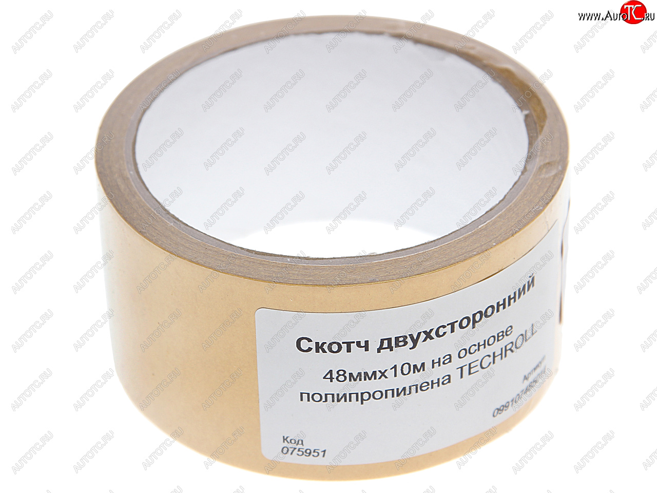 131 р. Скотч двухсторонний 48ммх10м на основе полипропилена TECHROLL TECHROLL 099107485014  с доставкой в г. Керчь