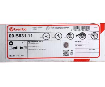 8 499 р. Диск тормозной NISSAN Patrol (10-) задний (1шт.) BREMBO BREMBO 09.b631.11  с доставкой в г. Керчь. Увеличить фотографию 5