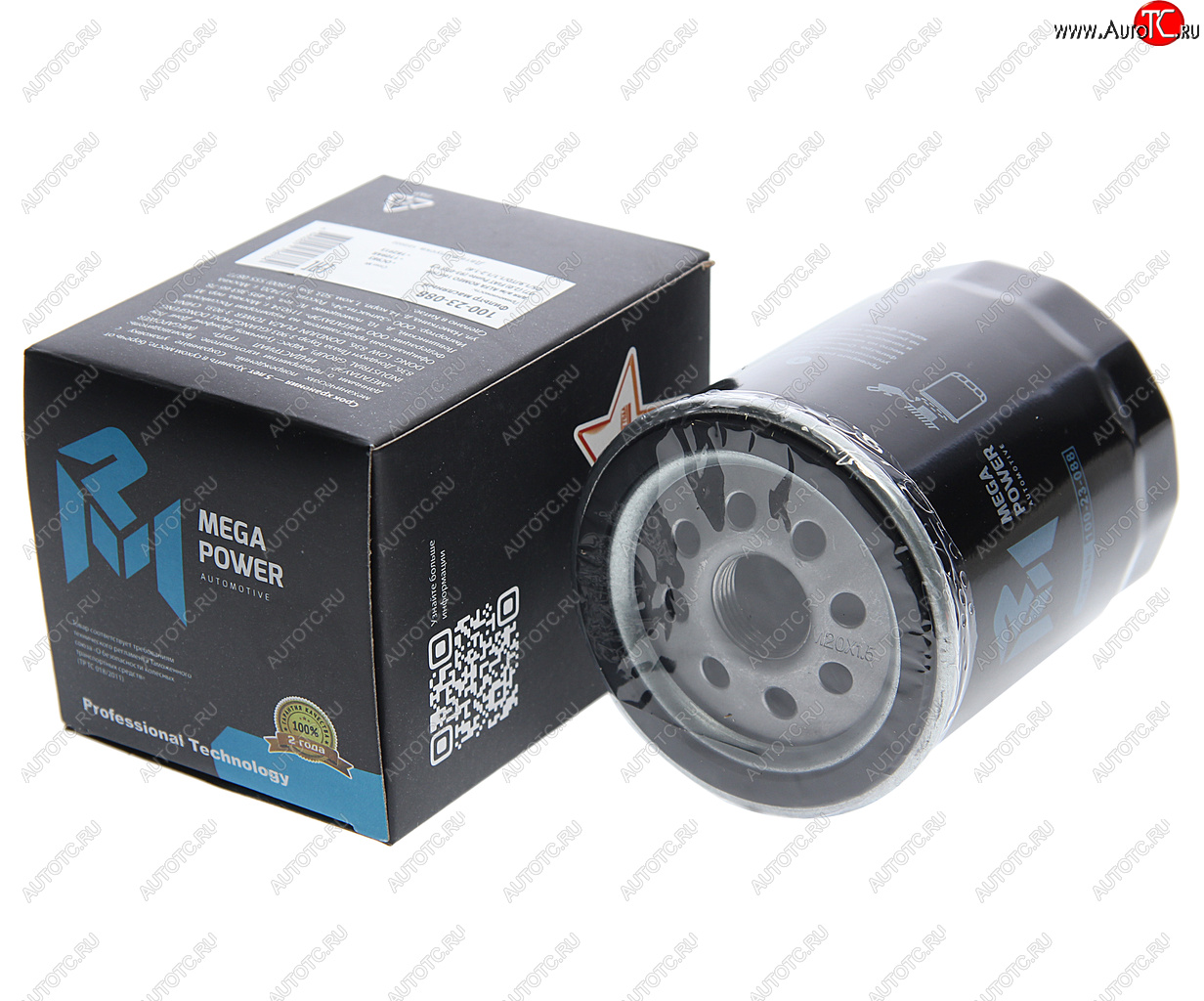 176 р. Фильтр масляный ALFA ROMEO 166 (98-07) (2.0) FIAT Punto (93-03)(1.9 DS1.9JTD1.11.2-1.6) MEGAPOWER MEGAPOWER 100-23-088  с доставкой в г. Керчь