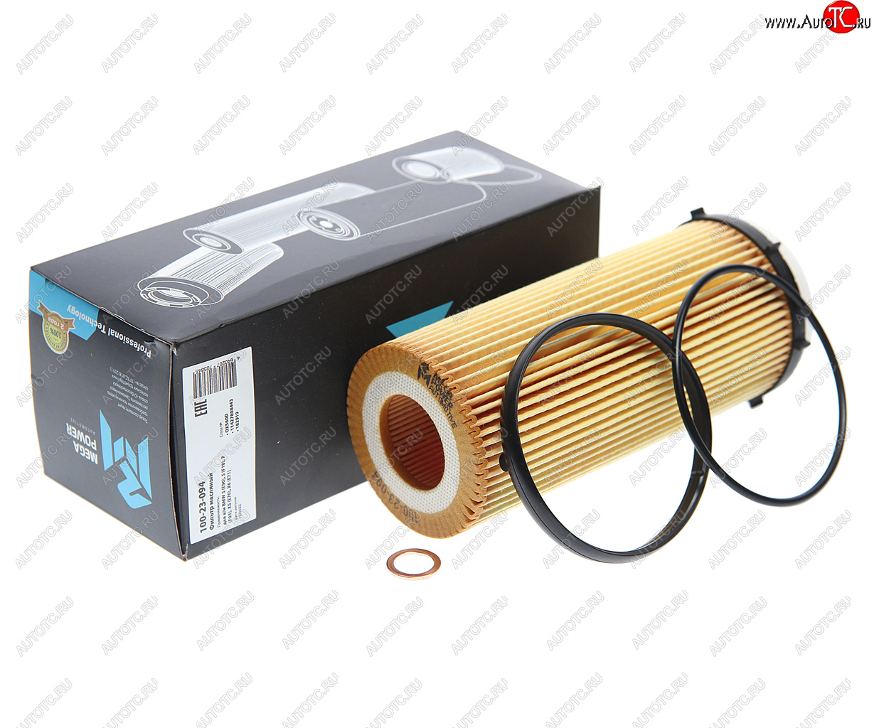 297 р. Фильтр масляный BMW 3 (E90),5 (F10),7 (F01),X5 (E70),X6 (E71) MEGAPOWER MEGAPOWER 100-23-094  с доставкой в г. Керчь
