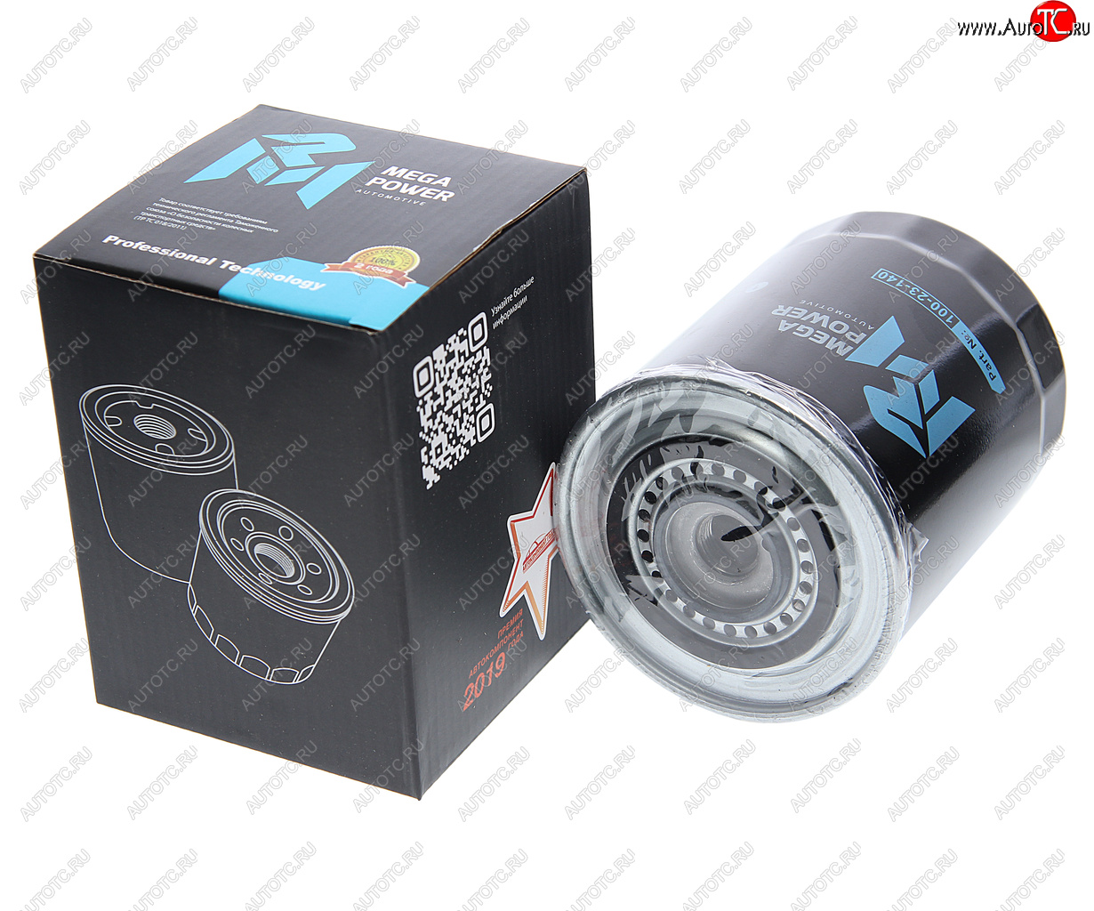 389 р. Фильтр масляный PEUGEOT Boxer CITROEN Jumper FIAT Ducato (94-) (2.8) MEGAPOWER MEGAPOWER 100-23-140  с доставкой в г. Керчь