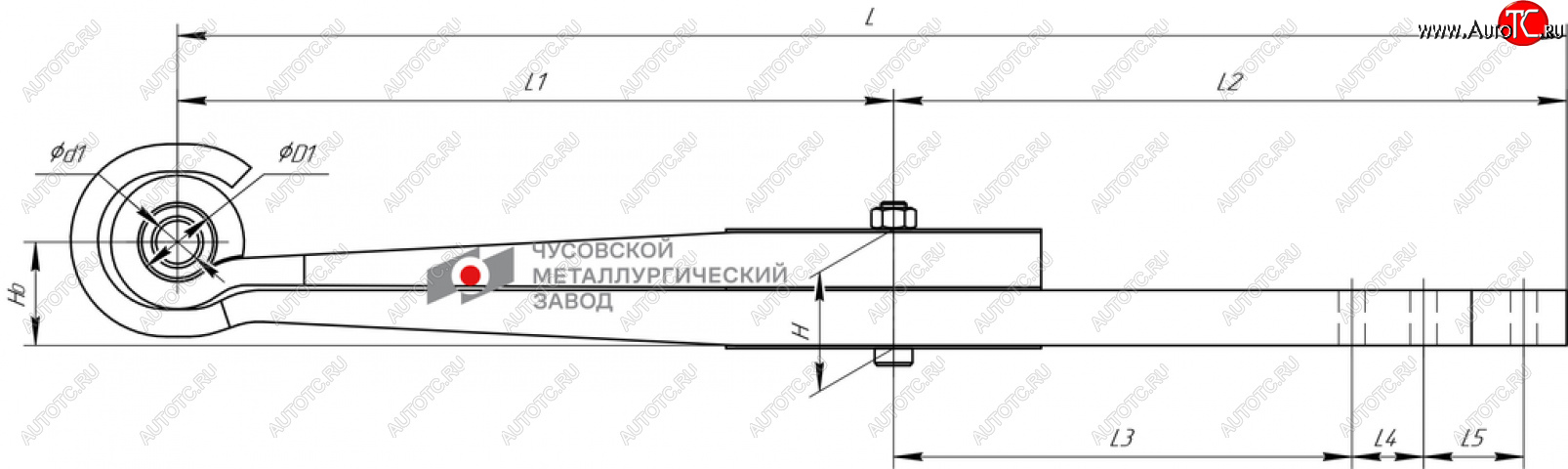 32 999 р. Рессора ТОНАР-1130 задняя (2 листа) полурессора (рычаг) L=1044мм ЧМЗ ЧМЗ 1003802тн  с доставкой в г. Керчь