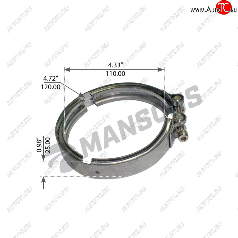 949 р. Хомут глушителя SCANIA 3,4,P,R,T series MANSONS MANSONS 100.667  с доставкой в г. Керчь