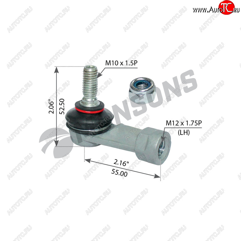 399 р. Наконечник SCANIA VOLVO тяги КПП правый (M12x1.75,M10x1.5,L=55) MANSONS MANSONS 100.672  с доставкой в г. Керчь