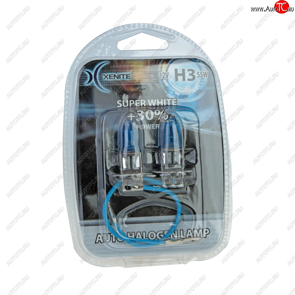 287 р. Лампа 12V H3 55W РK22s +30% 4000К блистер (2шт.) Super White XENITE XENITE 1007044  с доставкой в г. Керчь