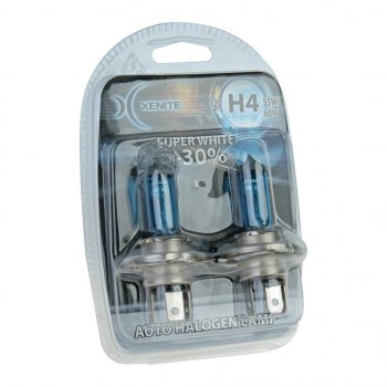 569 р. Лампа 12V H4 6055W P43t +30% 4000К блистер (2шт.) Super White XENITE XENITE 1007045  с доставкой в г. Керчь. Увеличить фотографию 1