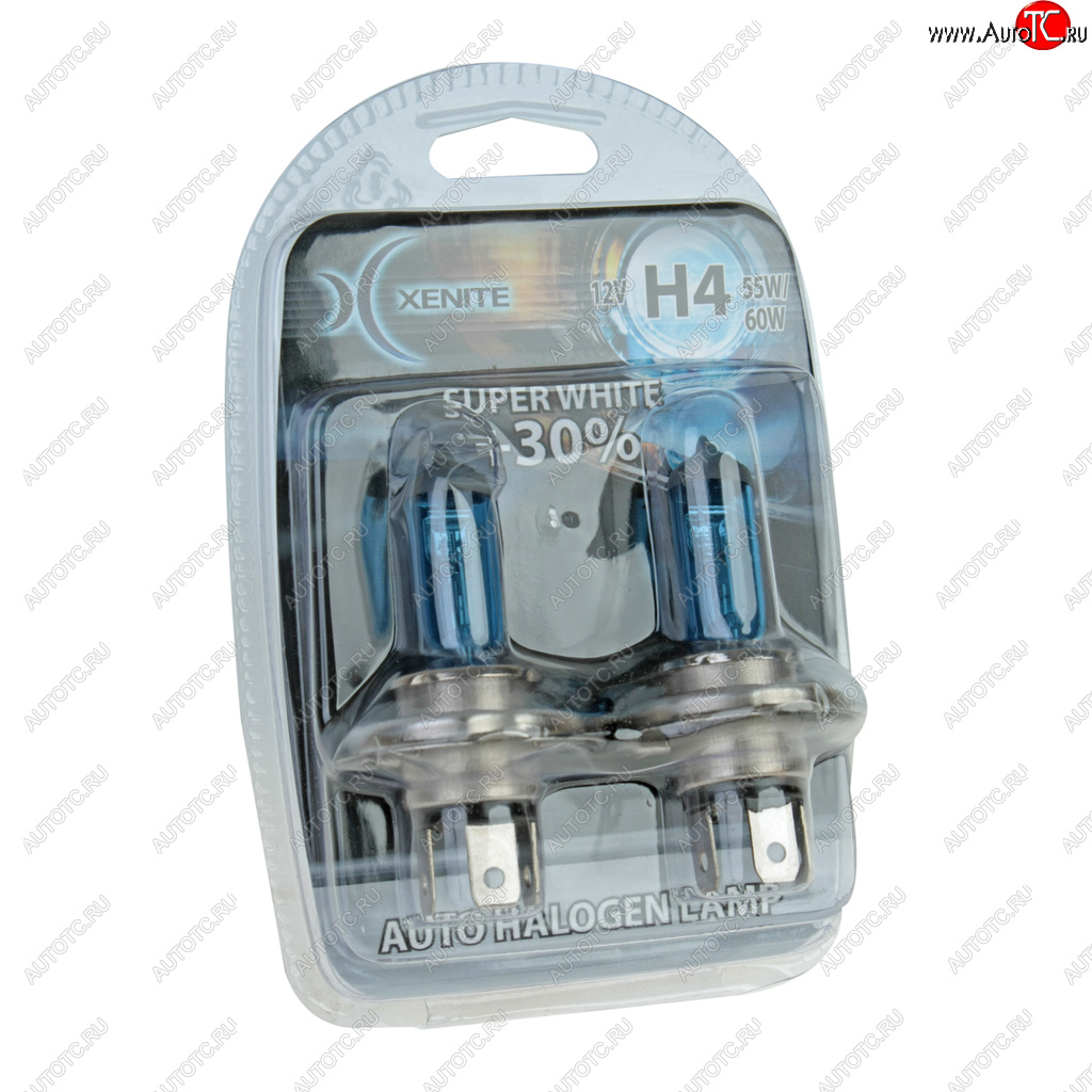 569 р. Лампа 12V H4 6055W P43t +30% 4000К блистер (2шт.) Super White XENITE XENITE 1007045  с доставкой в г. Керчь