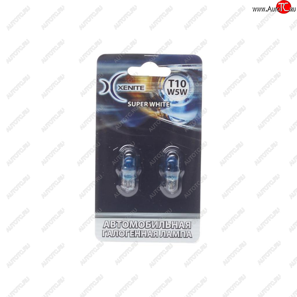 136 р. Лампа 12V W5W T10W W2.1х9.5d +30% 4000К блистер (2шт.) Super White XENITE XENITE 1007060  с доставкой в г. Керчь