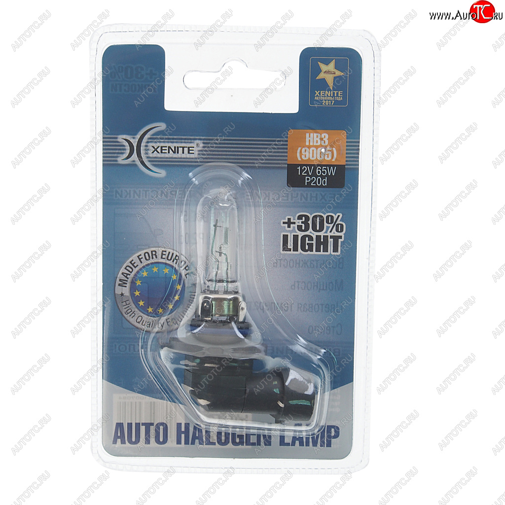299 р. Лампа 12V HB3(9005) 65W P20d +30% 3200К блистер (1шт.) XENITE XENITE 1007084  с доставкой в г. Керчь