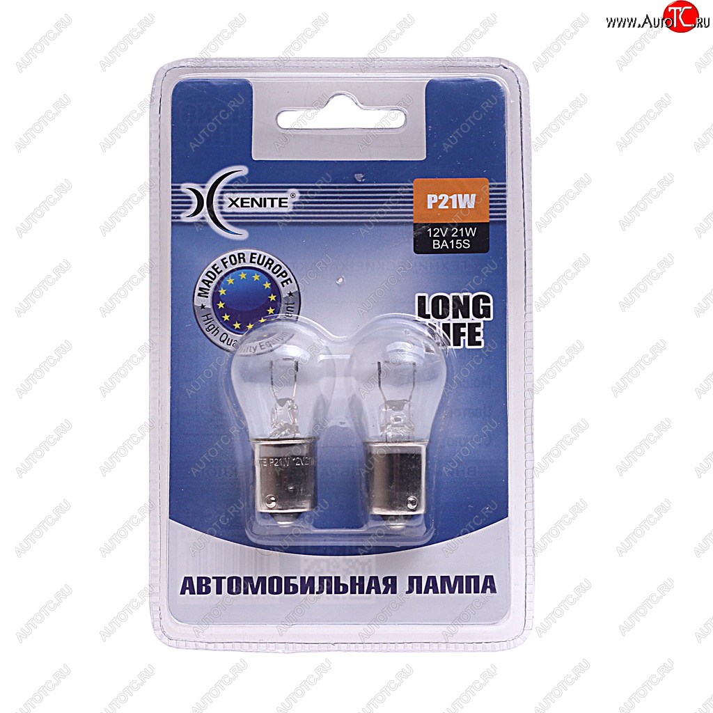 137 р. Лампа 12V P21W BA15s 3200К блистер (2шт.) Long Life XENITE XENITE 1007112  с доставкой в г. Керчь