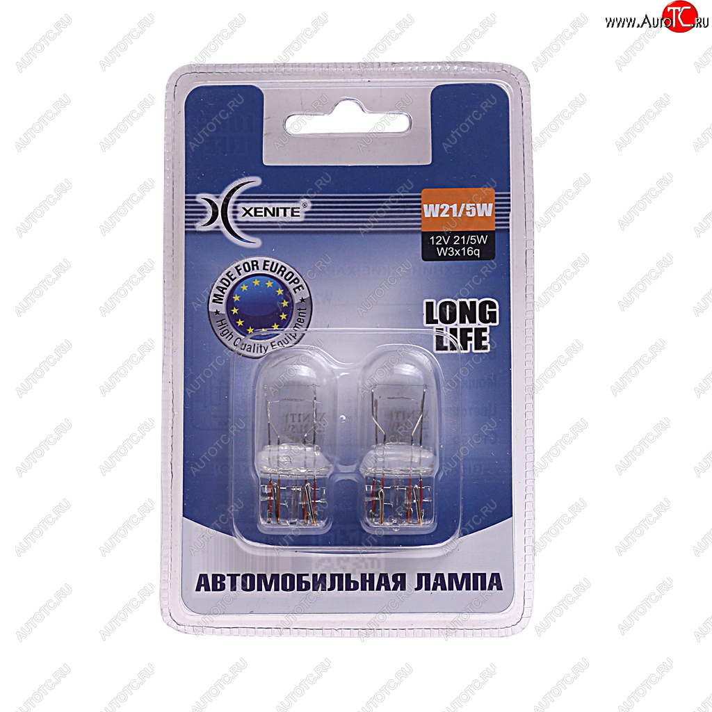 199 р. Лампа 12V W215W W3x16q 3200К блистер (2шт.) Long Life XENITE XENITE 1007114  с доставкой в г. Керчь