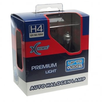 919 р. Лампа 12V H4 6055W P43t +100% 3600К бокс (2шт.) Premium XENITE XENITE 1007119  с доставкой в г. Керчь. Увеличить фотографию 2