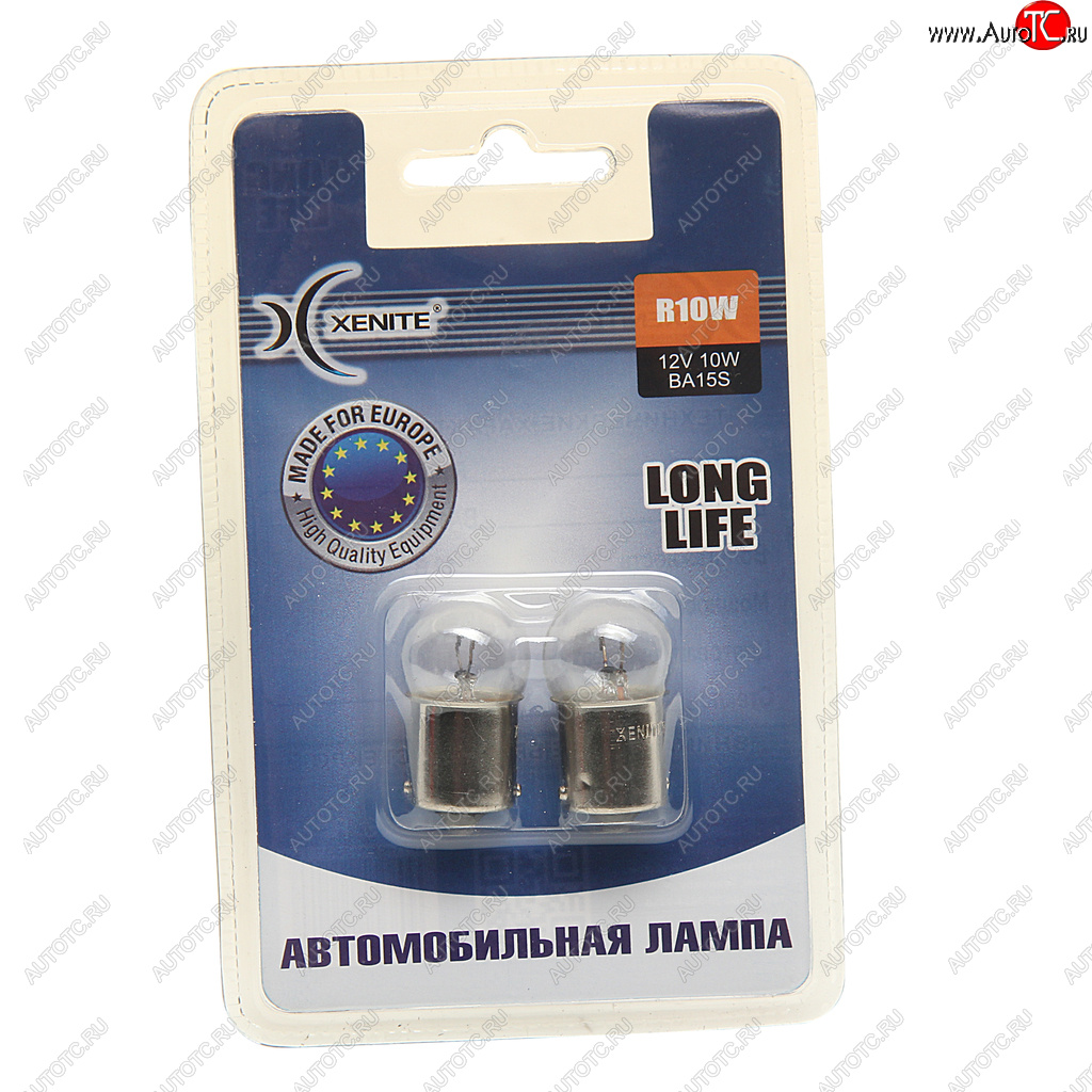 128 р. Лампа 12V R10W BA15s 3200К блистер (2шт.) Long Life XENITE XENITE 1007123  с доставкой в г. Керчь