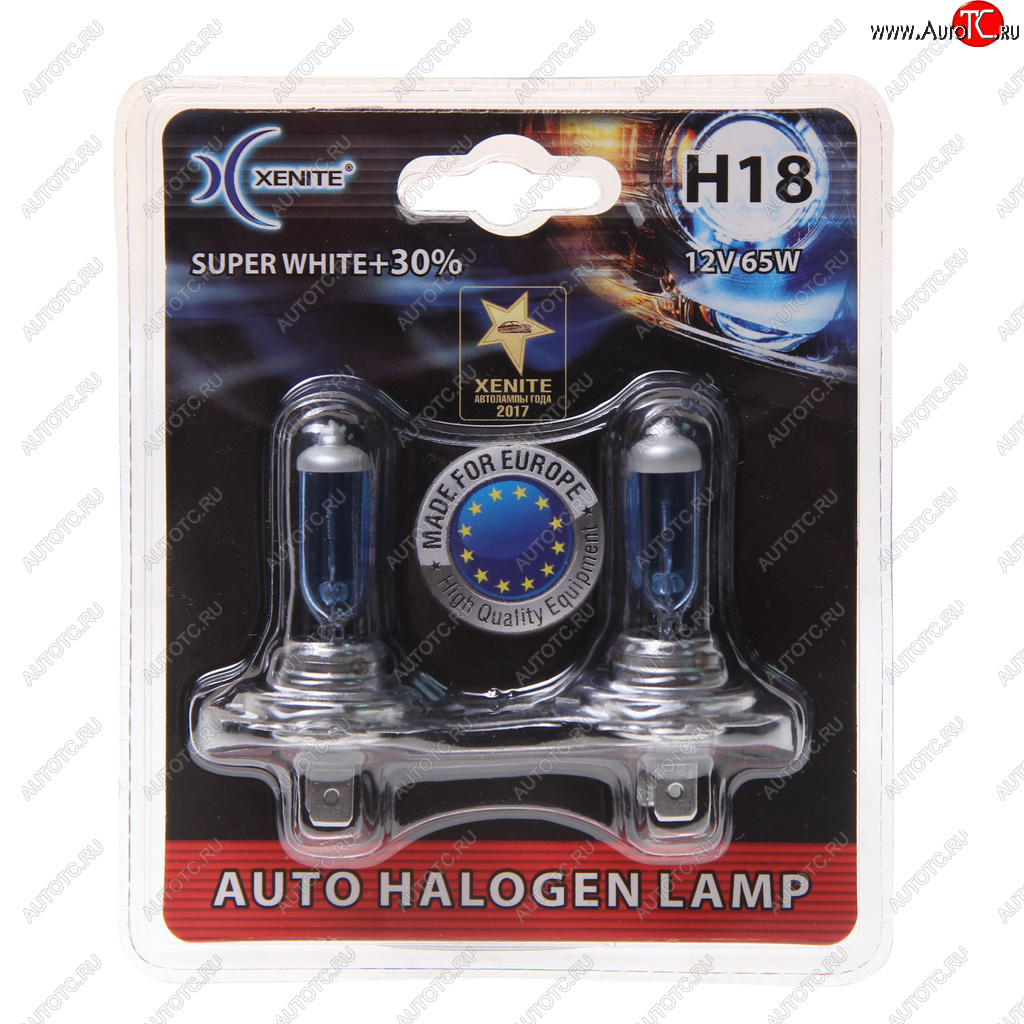 529 р. Лампа 12V H18 65W PY26d-1 +30% 4000К блистер (2шт.) Super White XENITE XENITE 1007149  с доставкой в г. Керчь