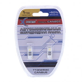 234 р. Лампа светодиодная 12V W5W W 2.1х9.5d блистер (2шт.) XENITE XENITE 1009240  с доставкой в г. Керчь. Увеличить фотографию 1