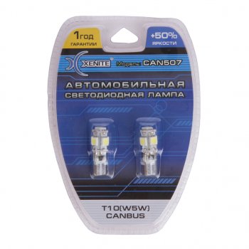 329 р. Лампа светодиодная 12V W5W W2.1х9.5d белая блистер (2шт.) XENITE XENITE 1009343  с доставкой в г. Керчь. Увеличить фотографию 1