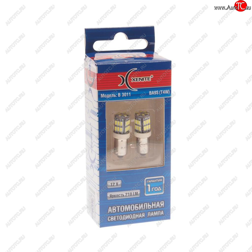 379 р. Лампа светодиодная 12V Т4W 0.5W BA9S белая блистер (2шт.) XENITE XENITE 1009544  с доставкой в г. Керчь