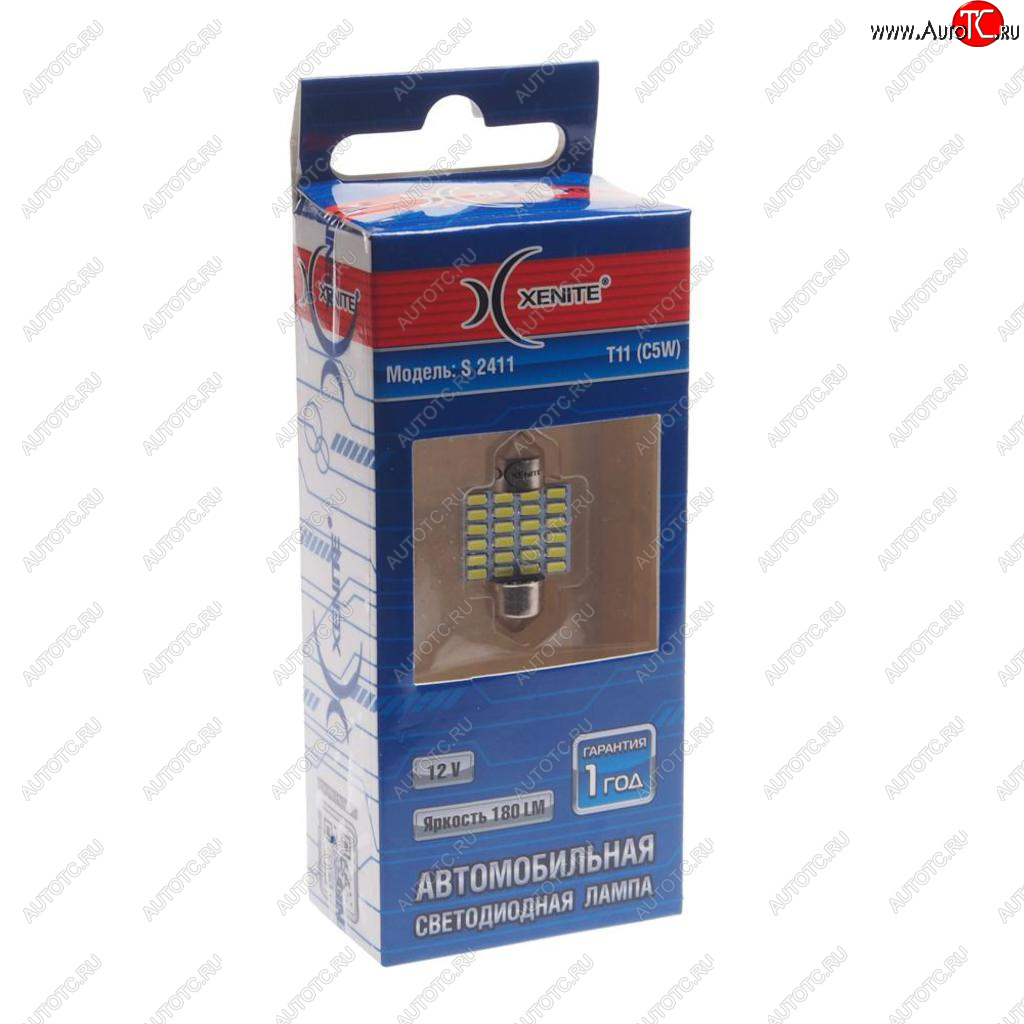 195 р. Лампа светодиодная 12V C5W SV8.5-8 двухцокольная 2411 бокс (1шт.) XENITE XENITE 1009547  с доставкой в г. Керчь